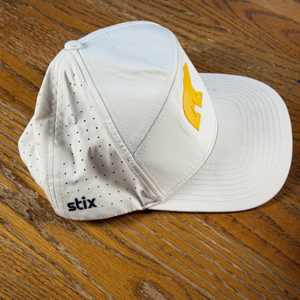 Jack Nicklaus x Stix Golf White Golden Bear Logo Performance Snapback Hat Mens - Picture 3 of 6